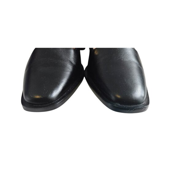 Paolo 7.5 Loafers With Heel Black Silver Chain Velcro Strap NWOT - Picture 5 of 8